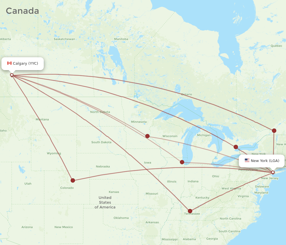 flight time new york to calgary
