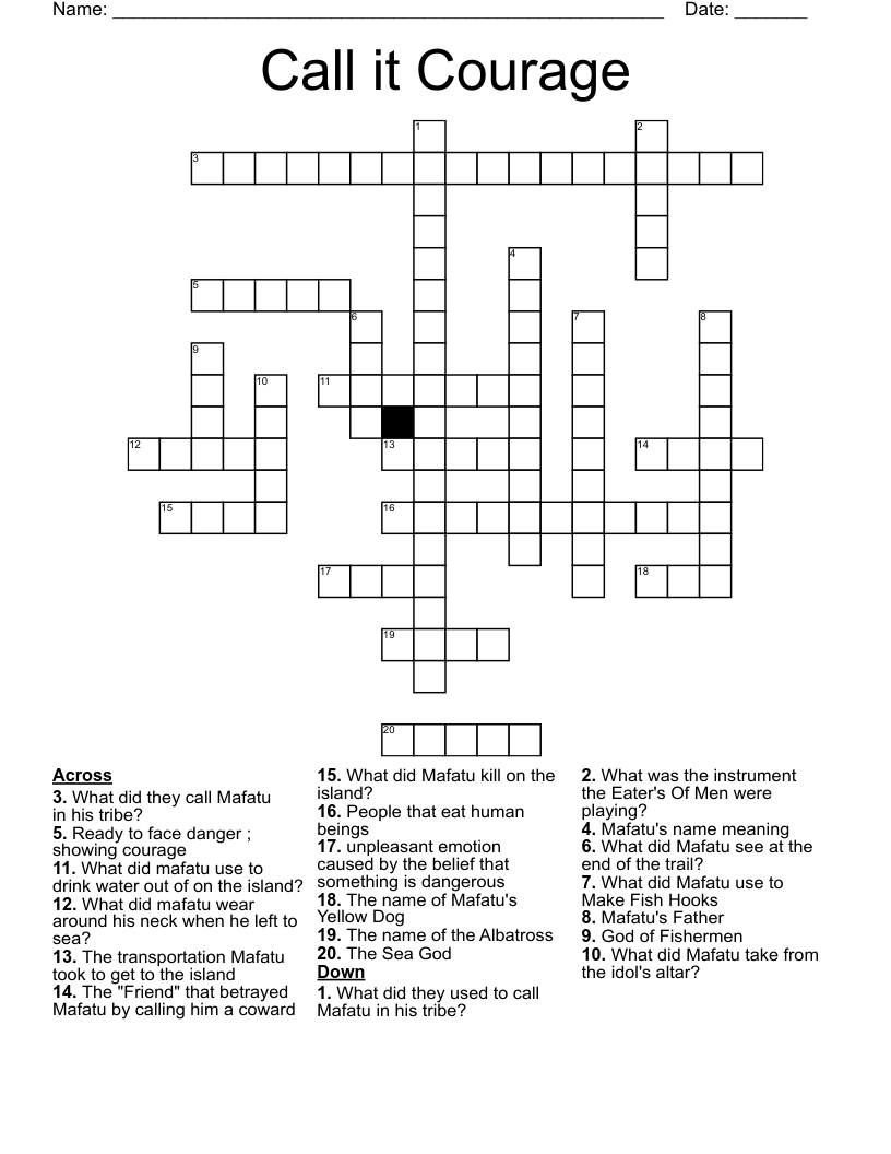 courage crossword