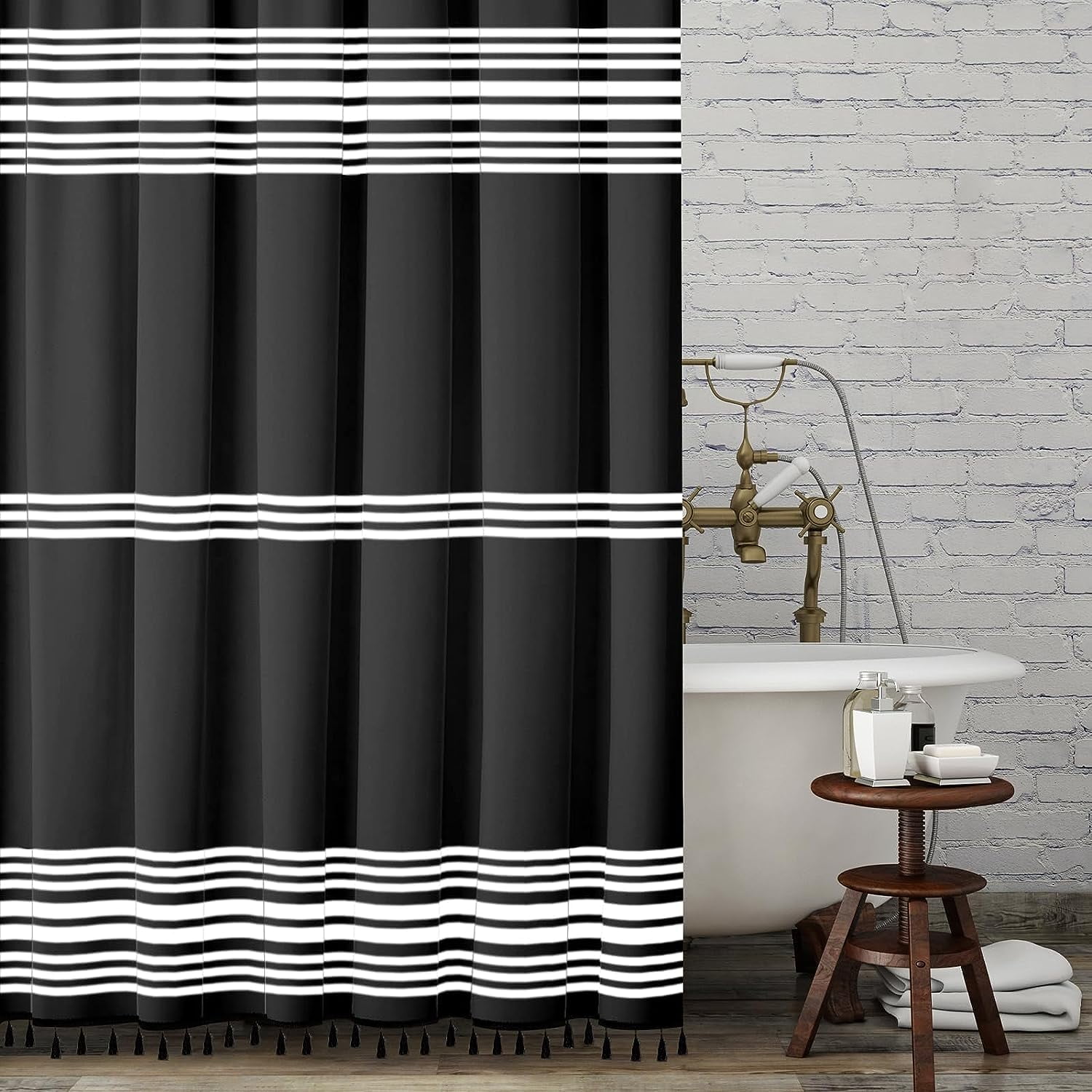 black & white shower curtains