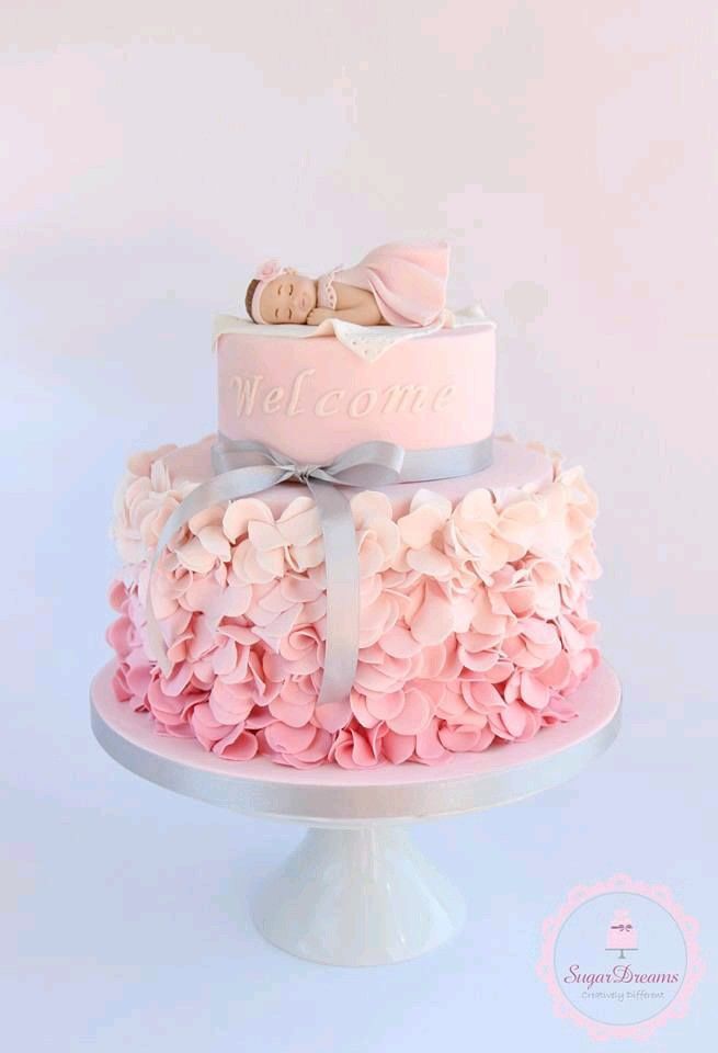 pastel niña baby shower