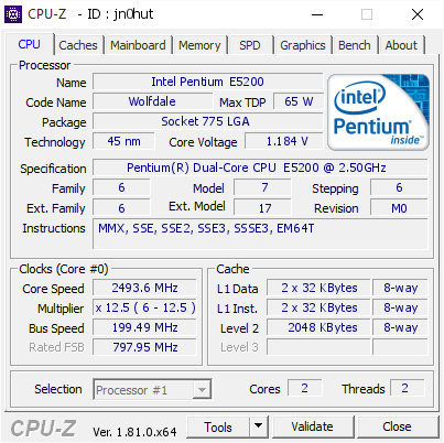 e5200 specs