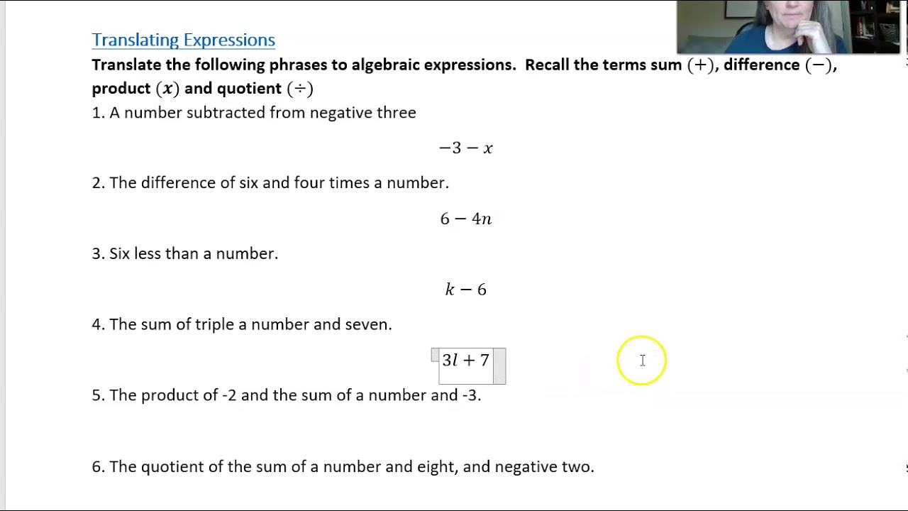 triple the quotient of 5 and 6