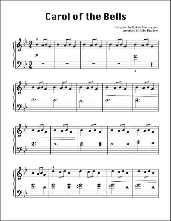 easy christmas piano sheet