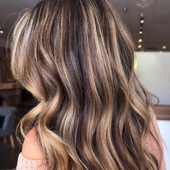 caramel brown and blonde highlights