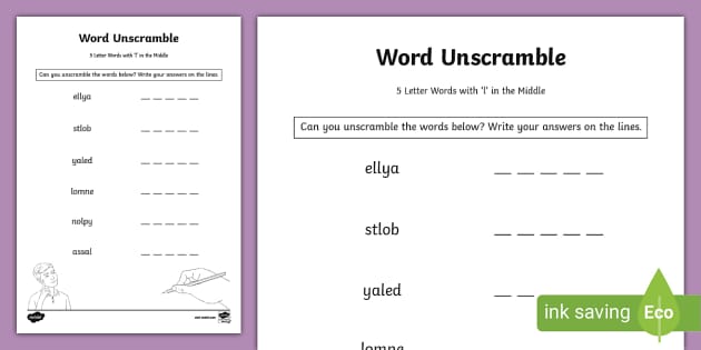 5 letter words with l in the middle