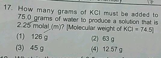 how many grams of kcl must be added