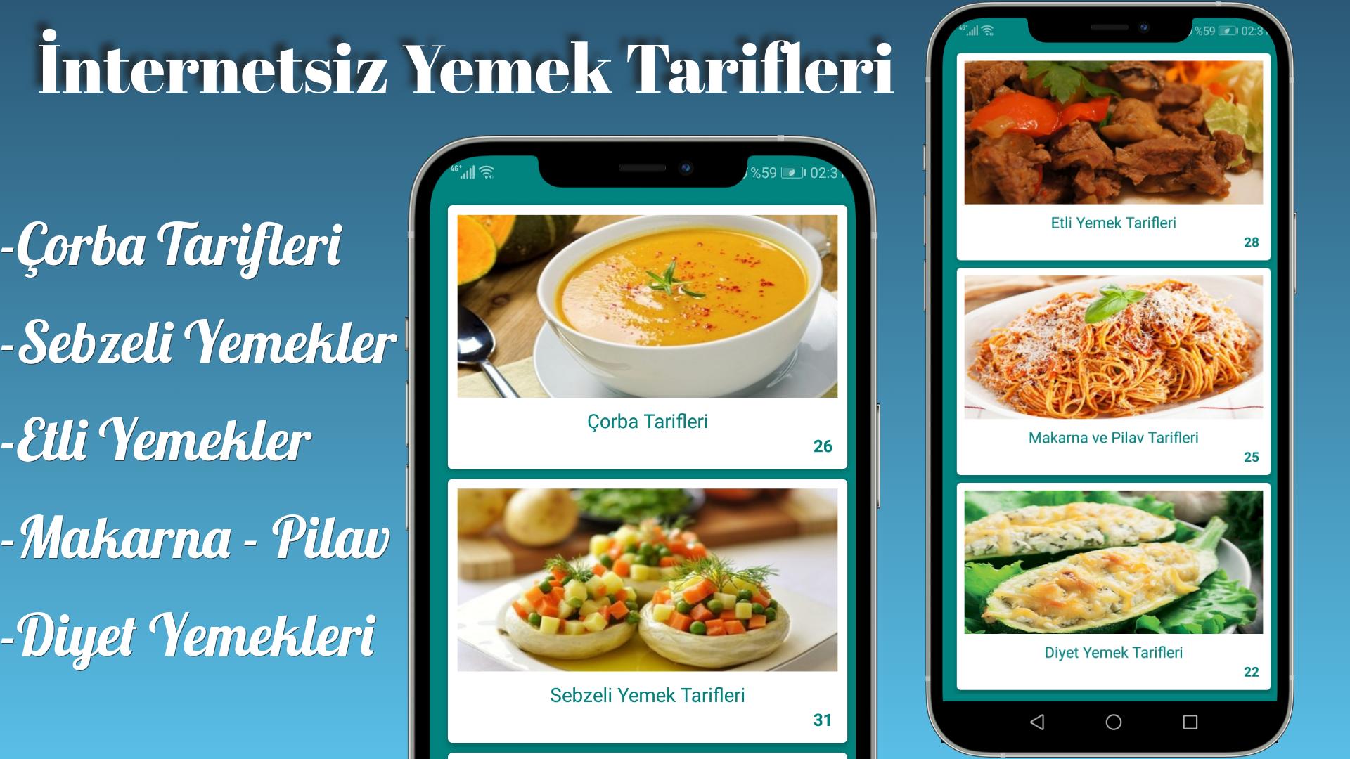 internetsiz yemek ve pasta tarifleri indir