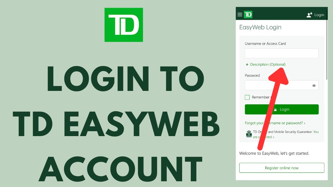 td bank easy web login