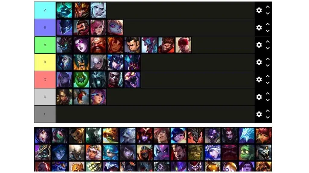 league characters tier list