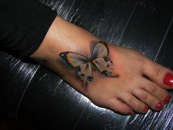 butterfly tattoo for foot