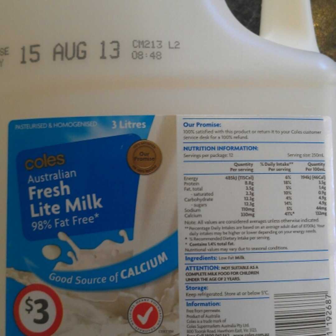 semi skimmed milk nutrition facts