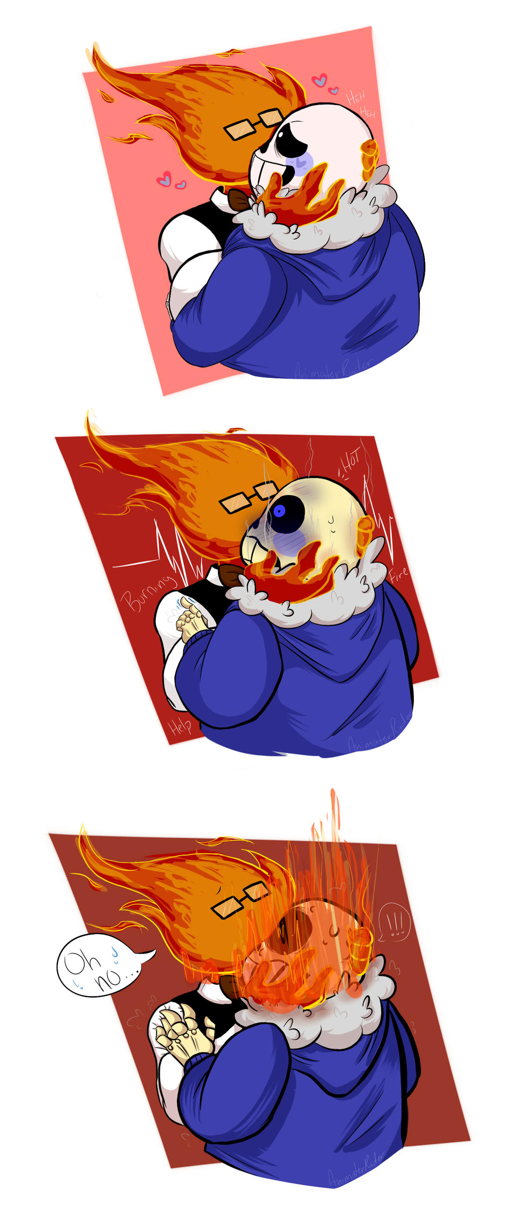 grillby x sans