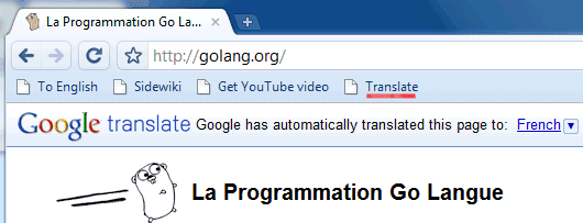 google translate bookmark