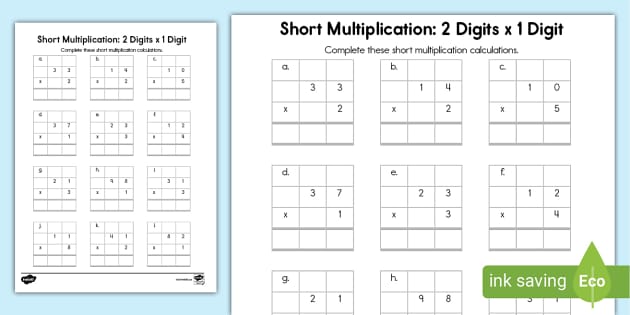 3 digit by 1 digit multiplication