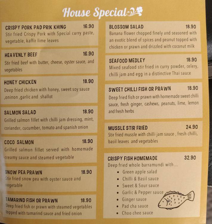 house of thai dee why menu