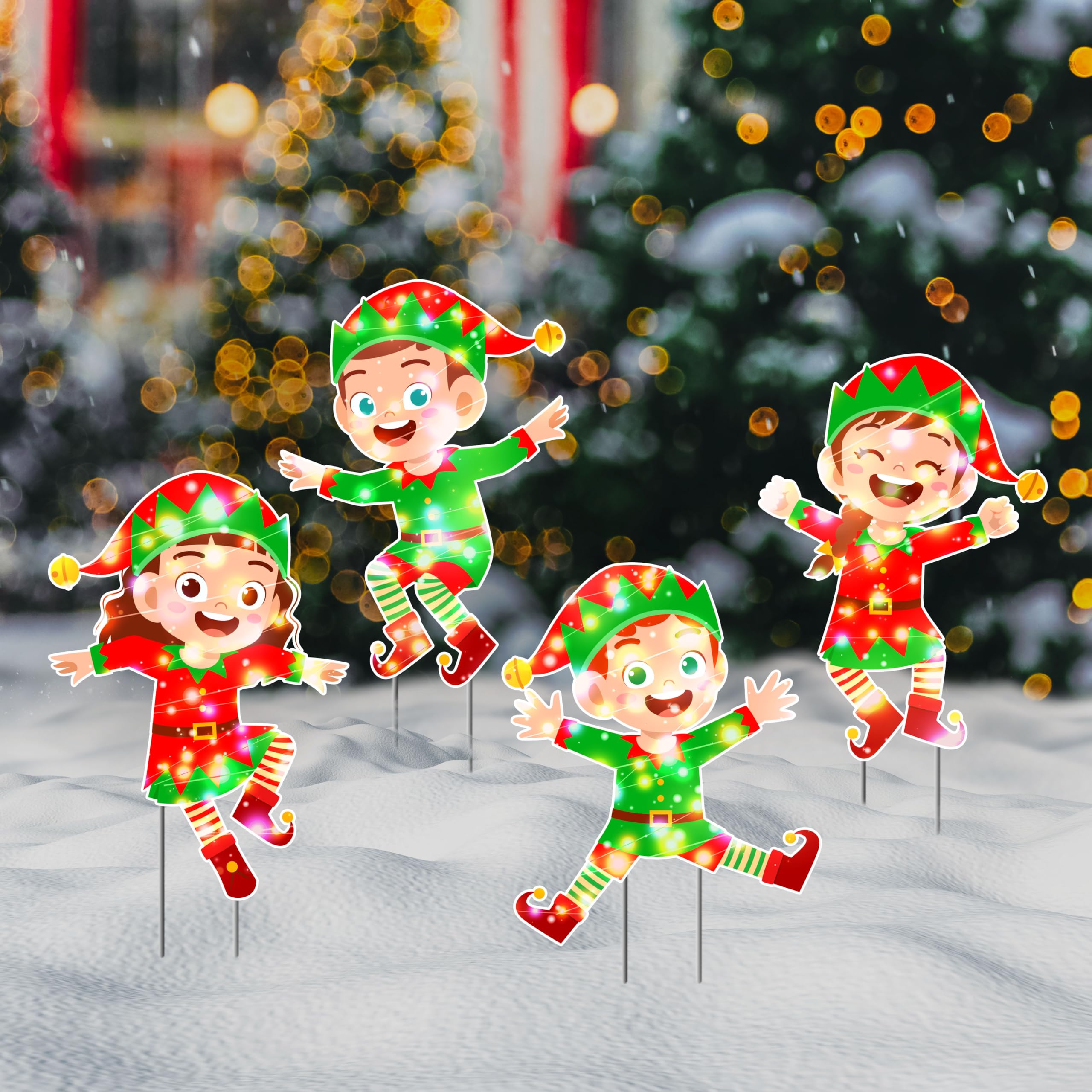 outdoor christmas elf decorations