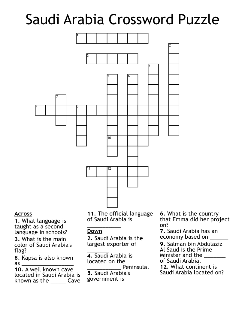 many saudis crossword clue