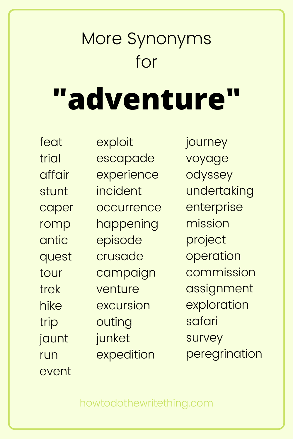 synonyms for adventure