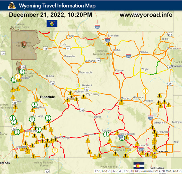 wydot road report map