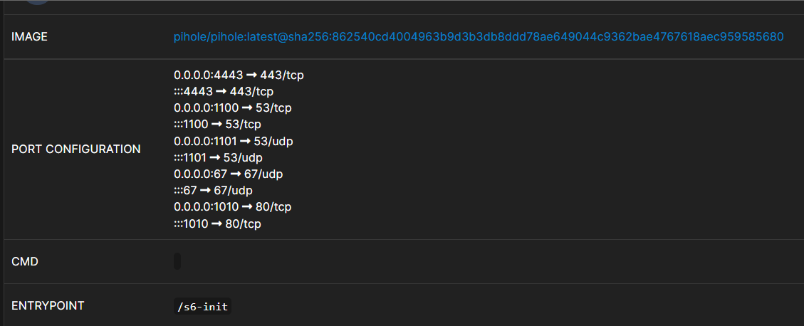 port pihole