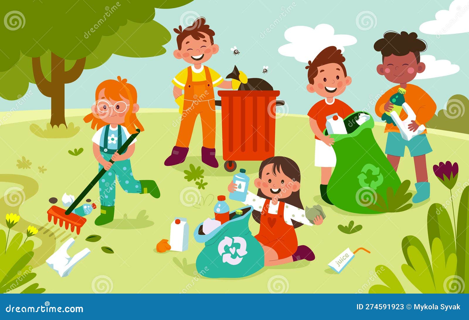 cleaning the garden clipart