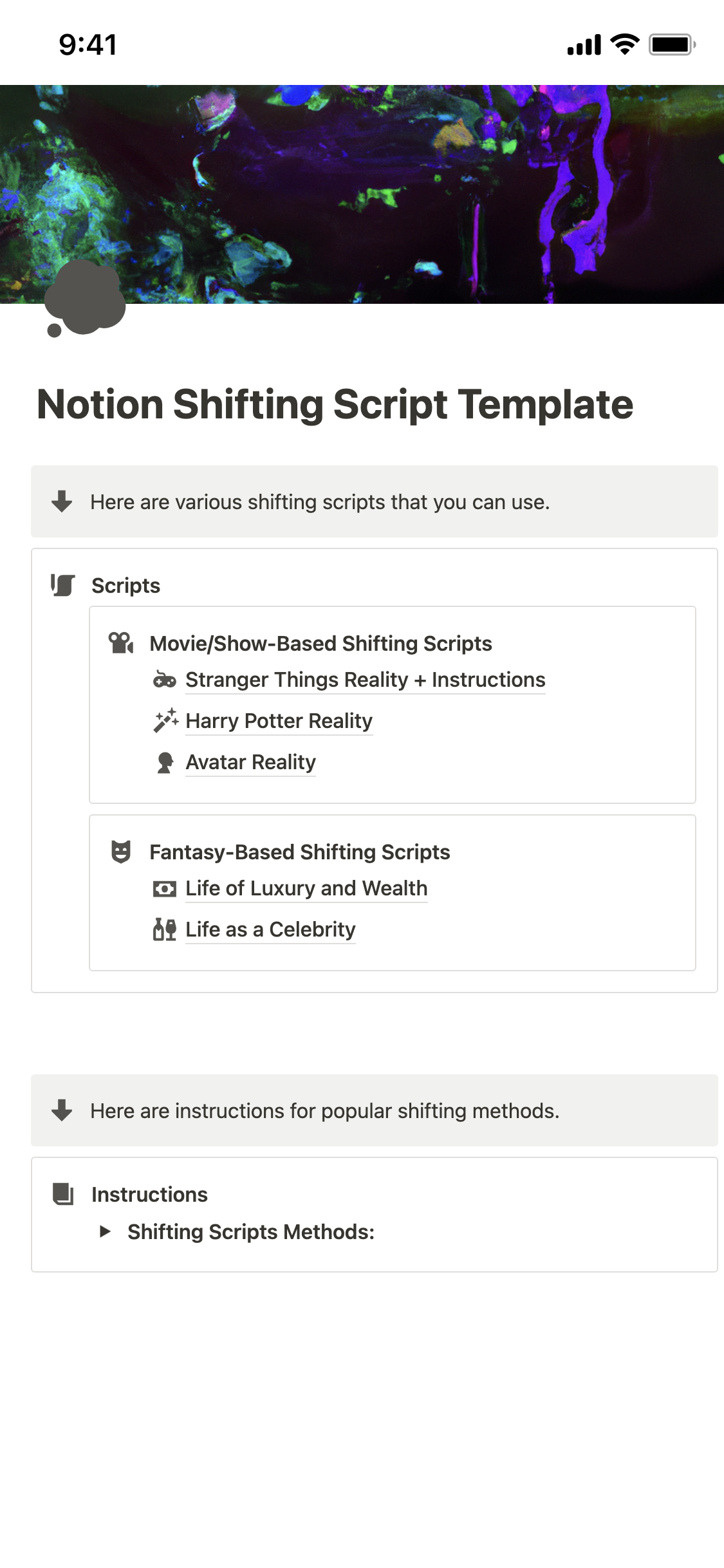 shifting scripts template