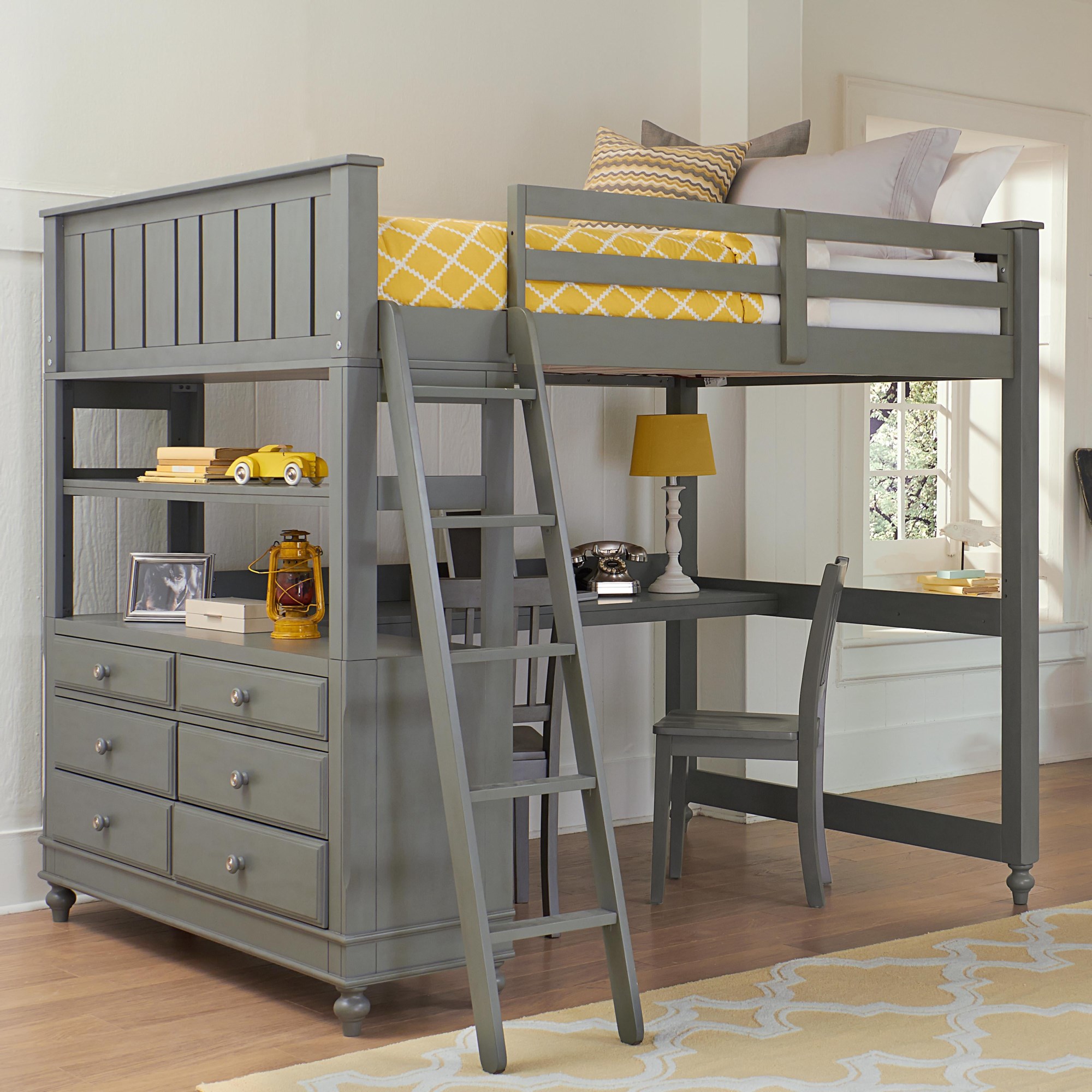 loft bunk bed with desk