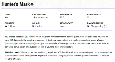 hunters mark 5e