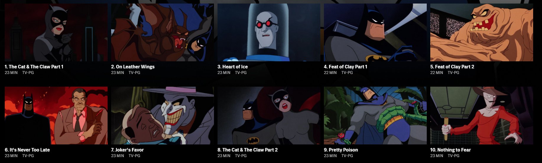 batman the animated series chronological order