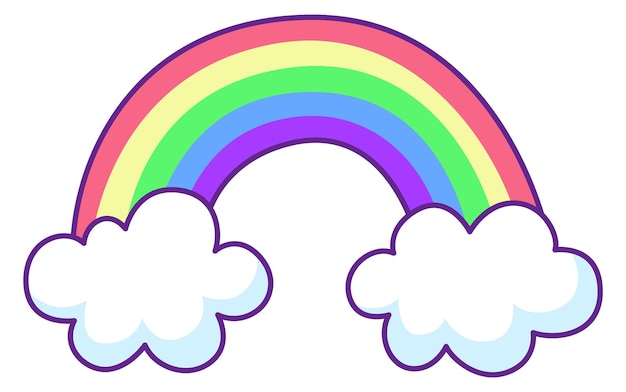 rainbow and clouds drawing