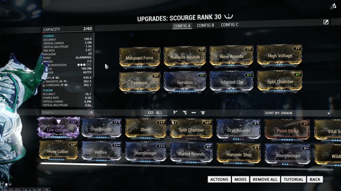 scourge warframe build