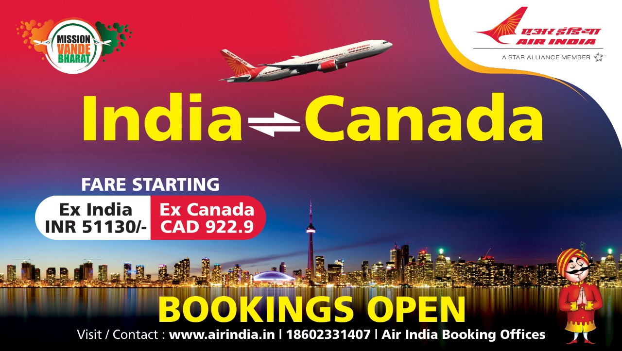 india to canada flight fare