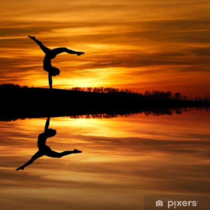 gymnastics silhouette sunset