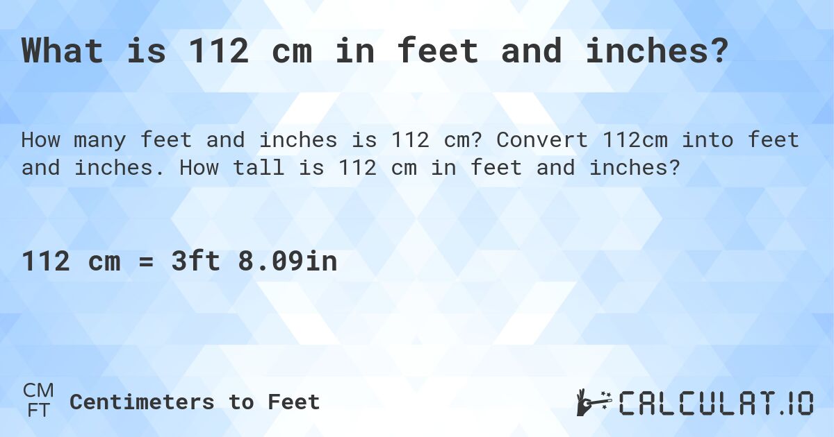 112 cm to inches