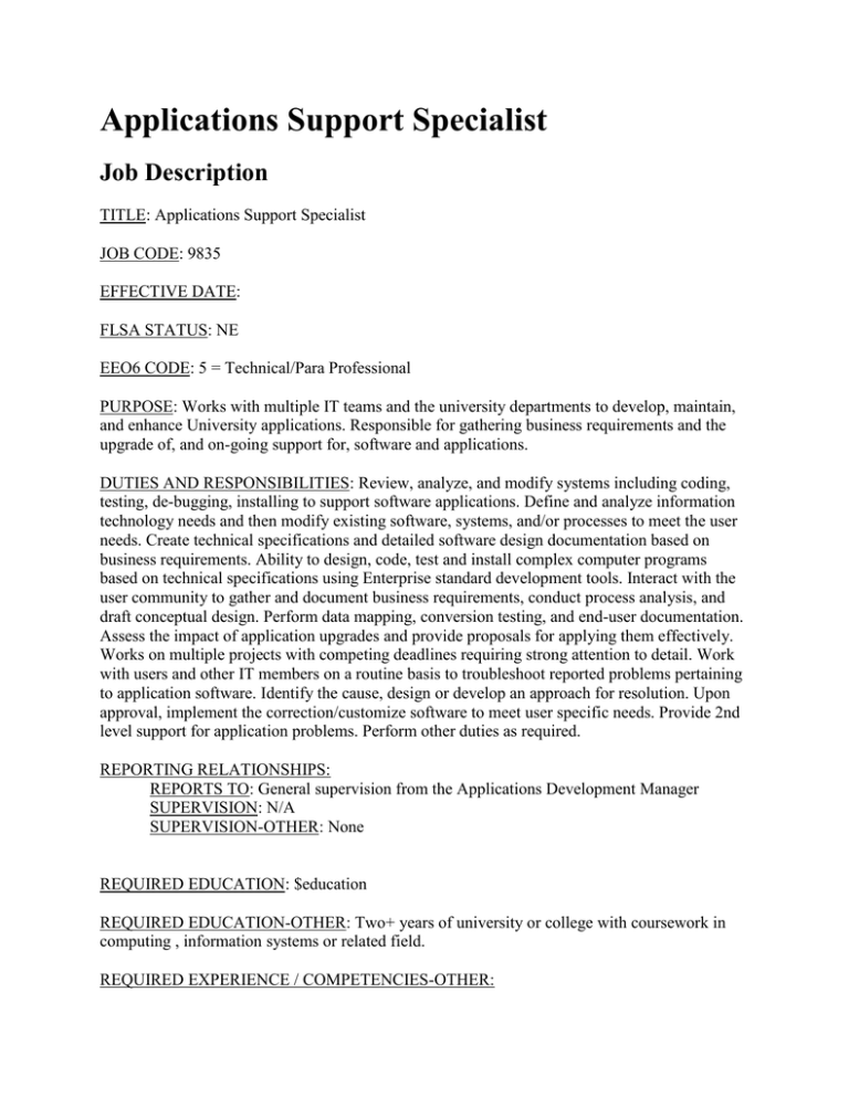 application specialist jobs