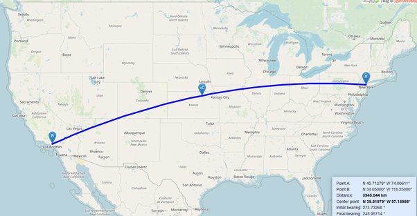 distance from new york to los angeles