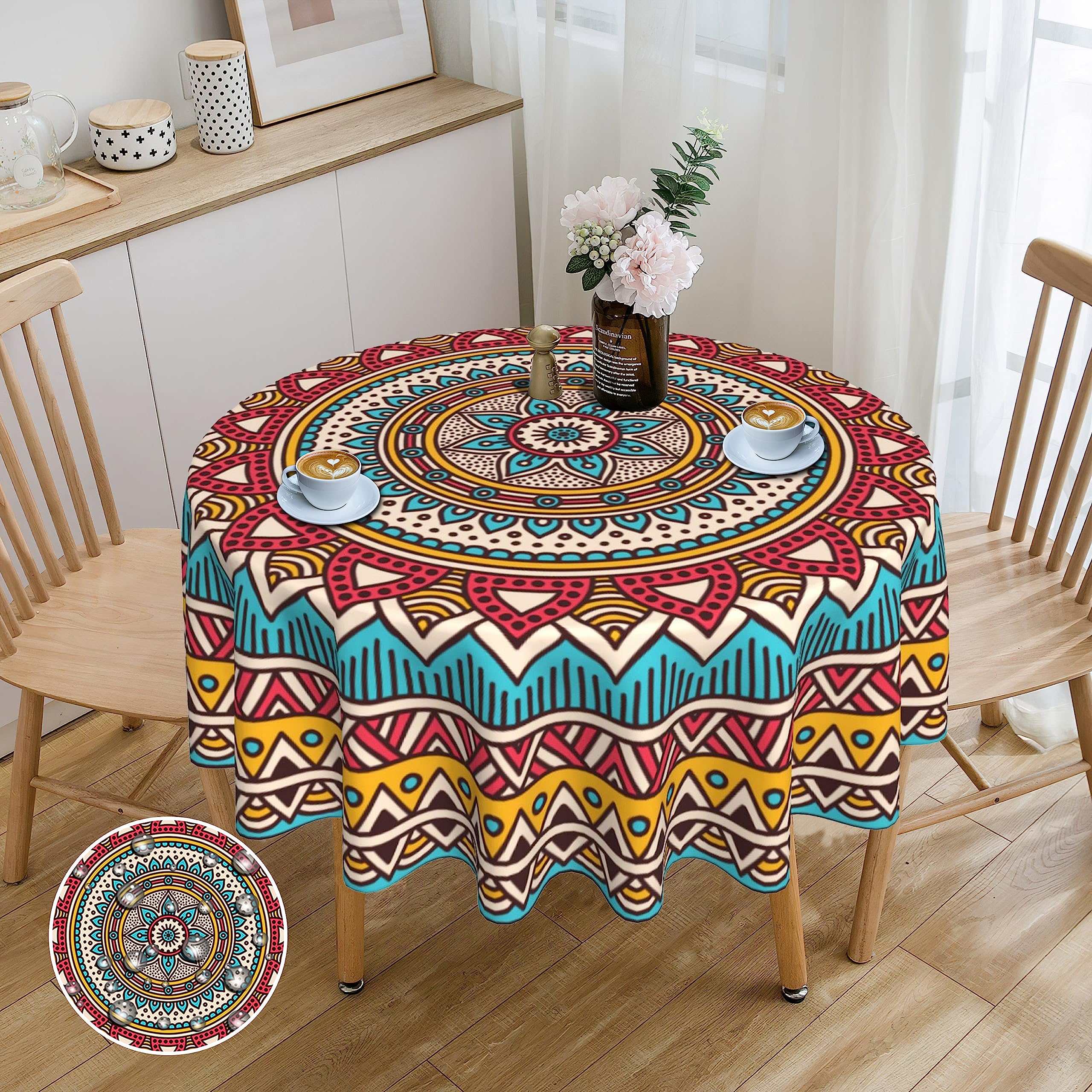round mandala tablecloth