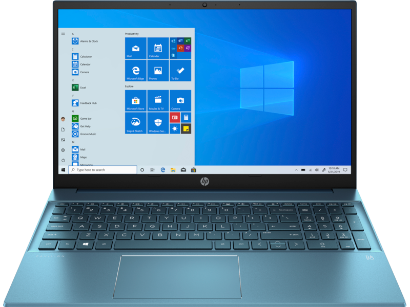 hewlett packard blue laptop