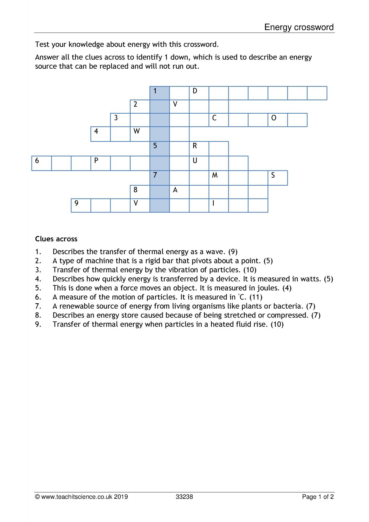 energy measure crossword clue