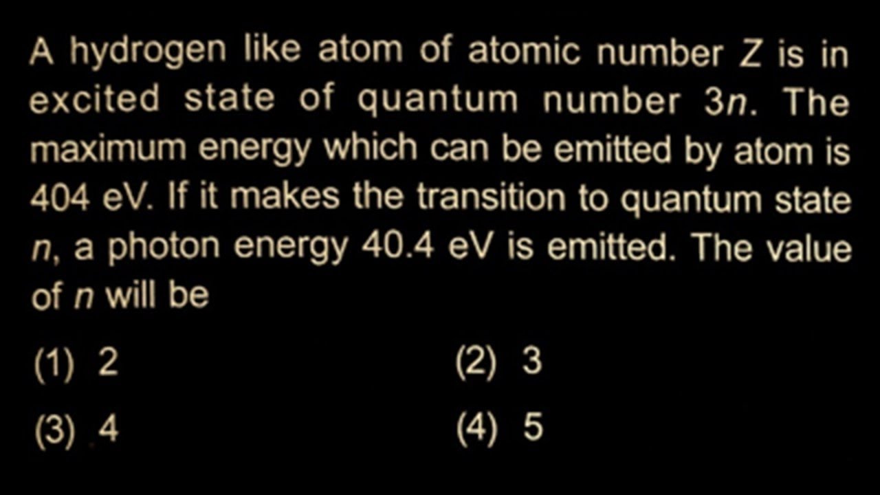 a hydrogen like atom of atomic number z