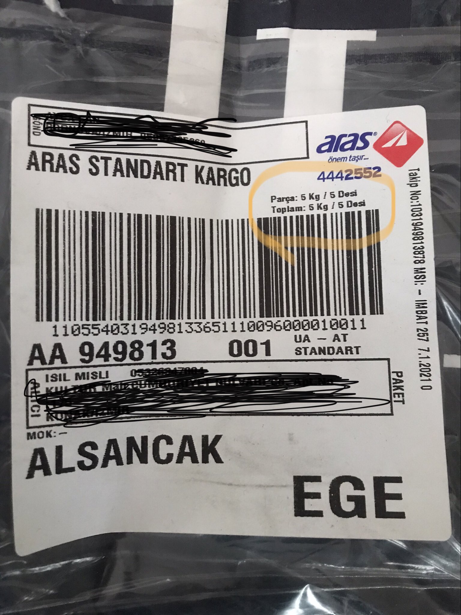 aras kargo takip no