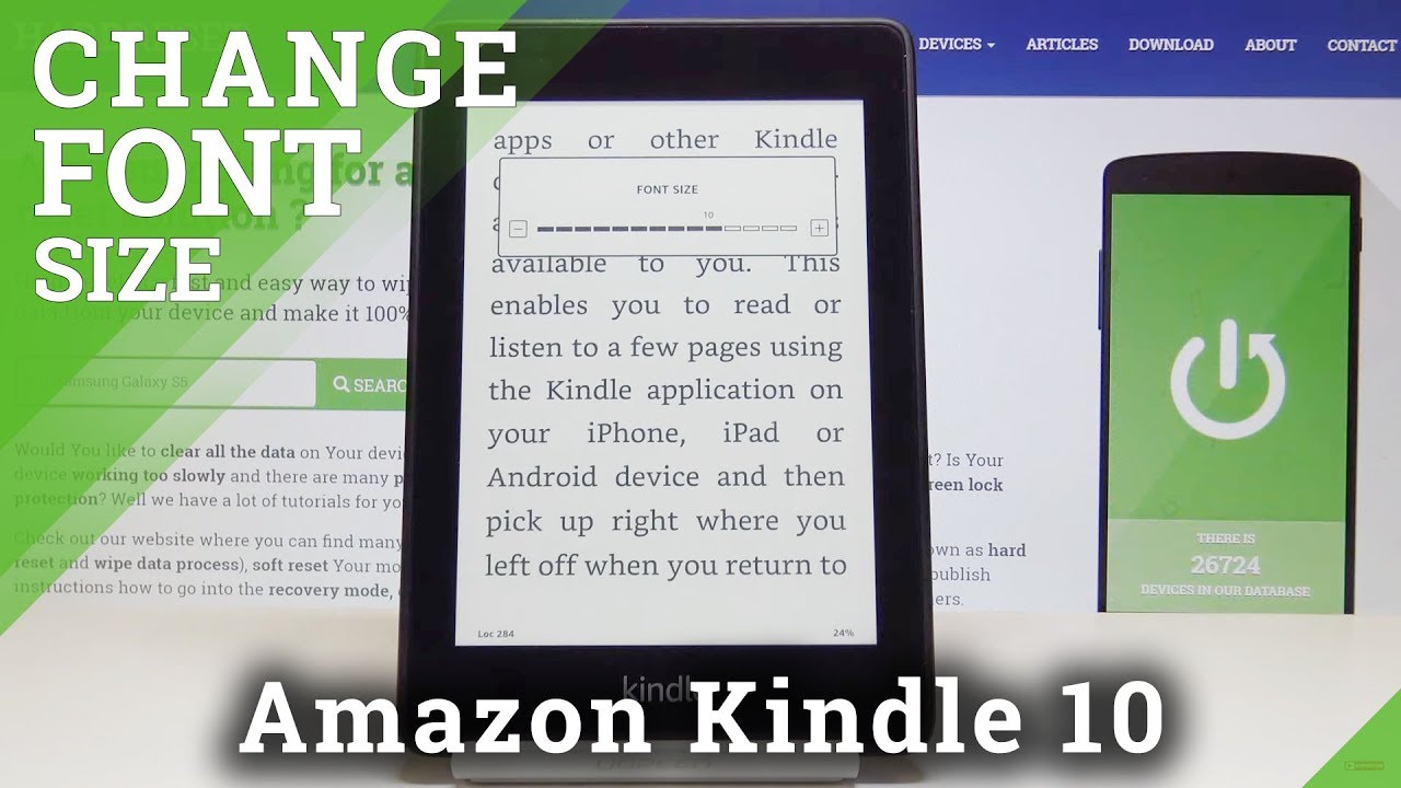 how to change text size in kindle