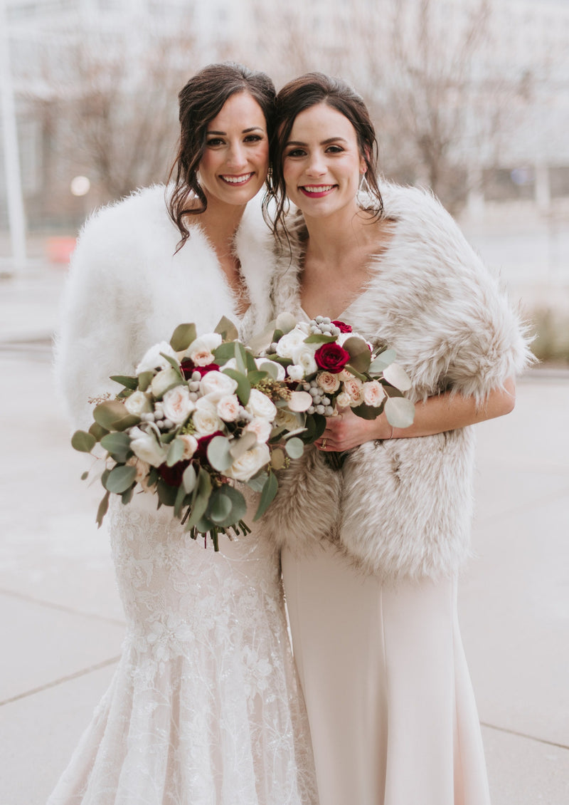 faux fur wedding jacket