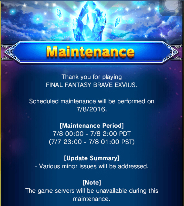 brave exvius maintenance