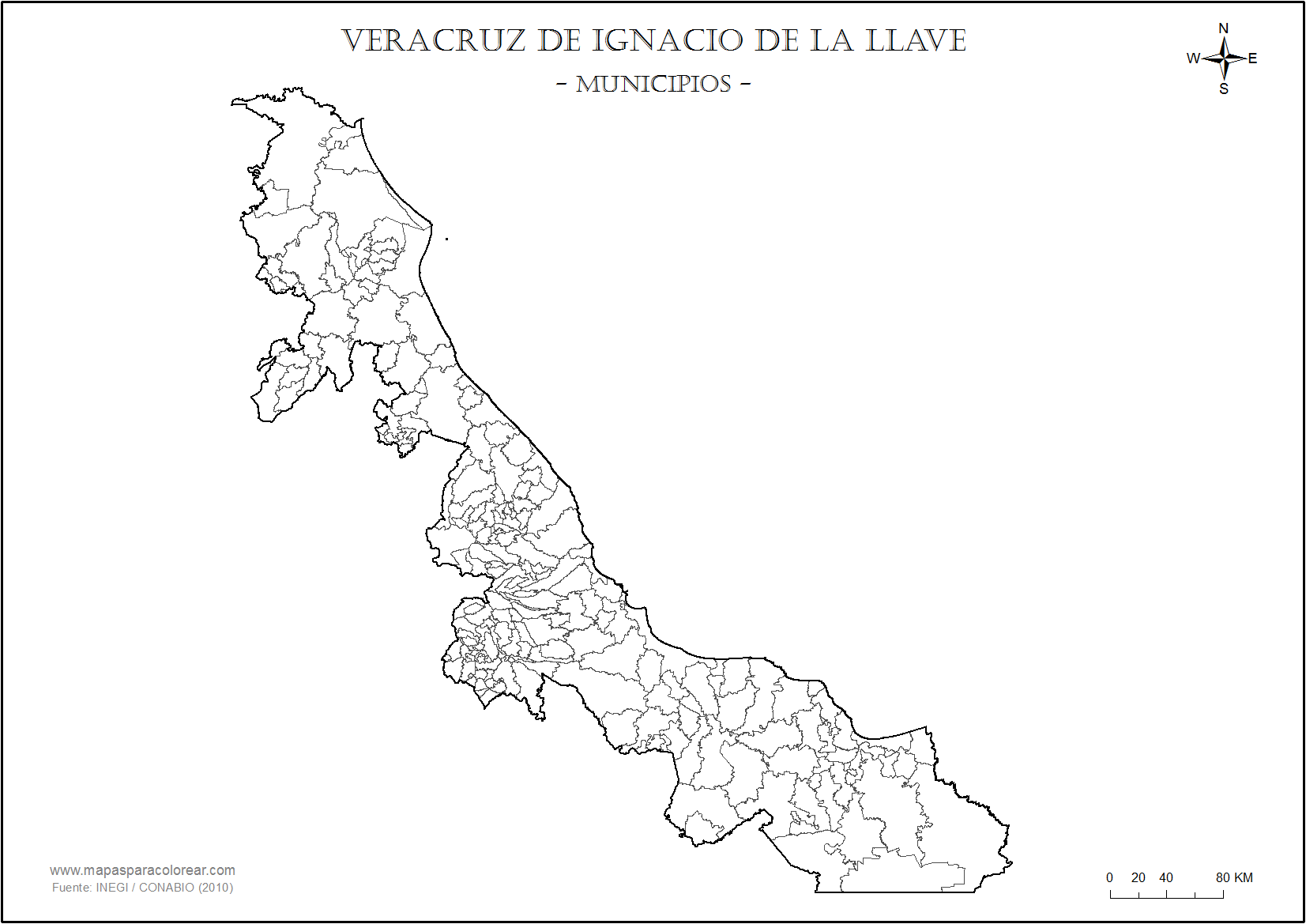 mapa de veracruz para imprimir