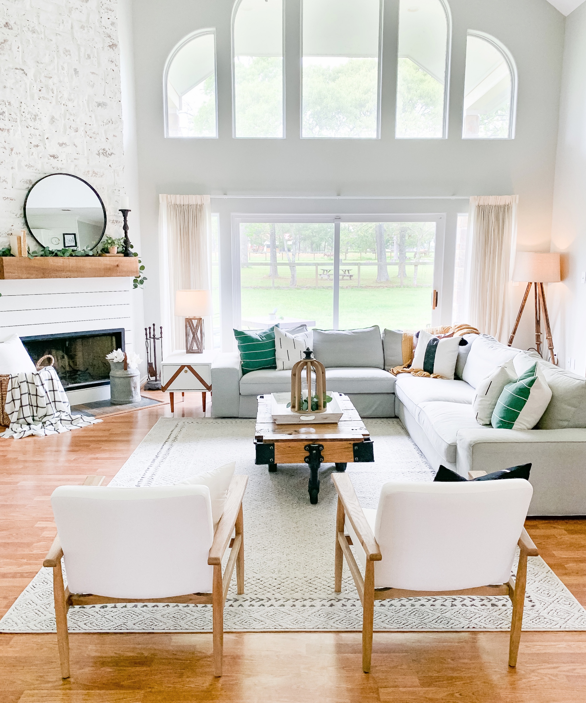 angled fireplace living room