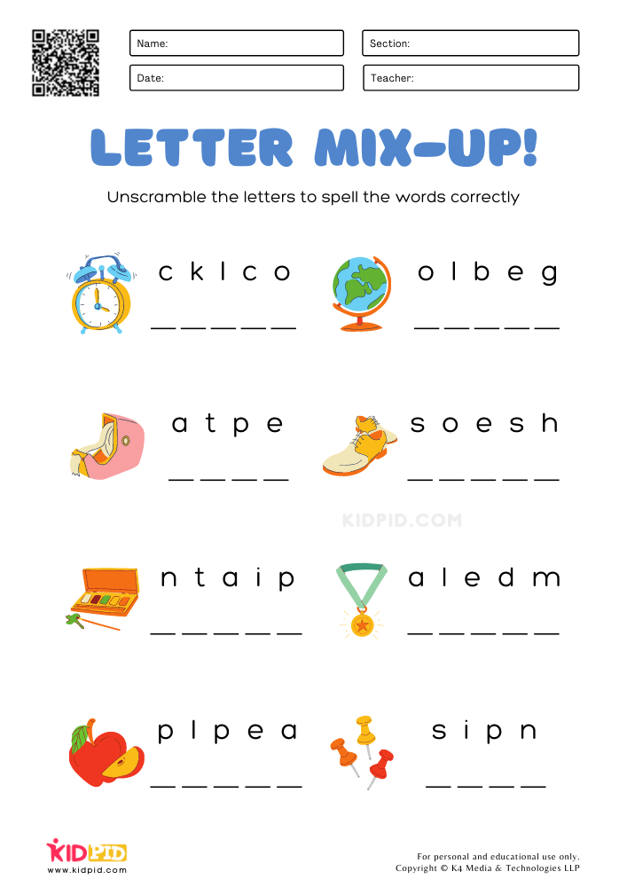 unscramble letters to make words example