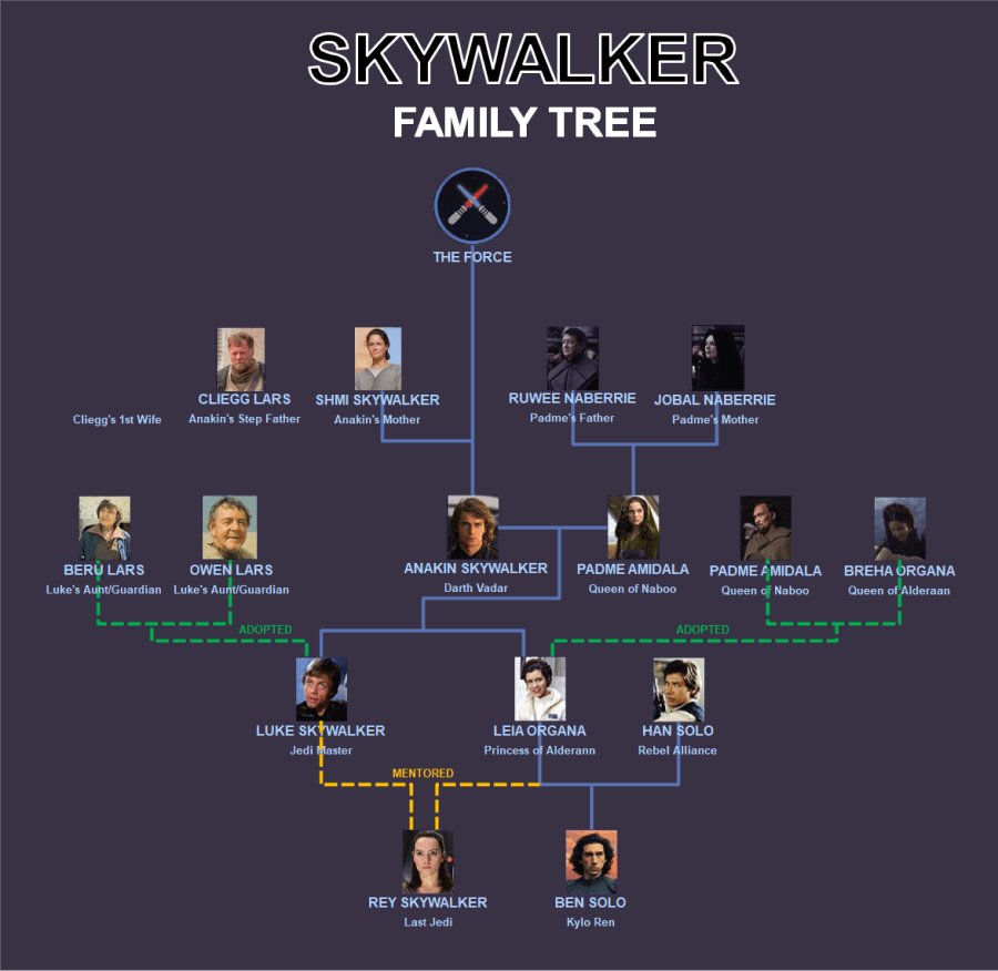 luke skywalker family tree