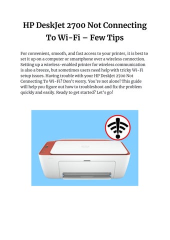 hp printer not connecting to wifi