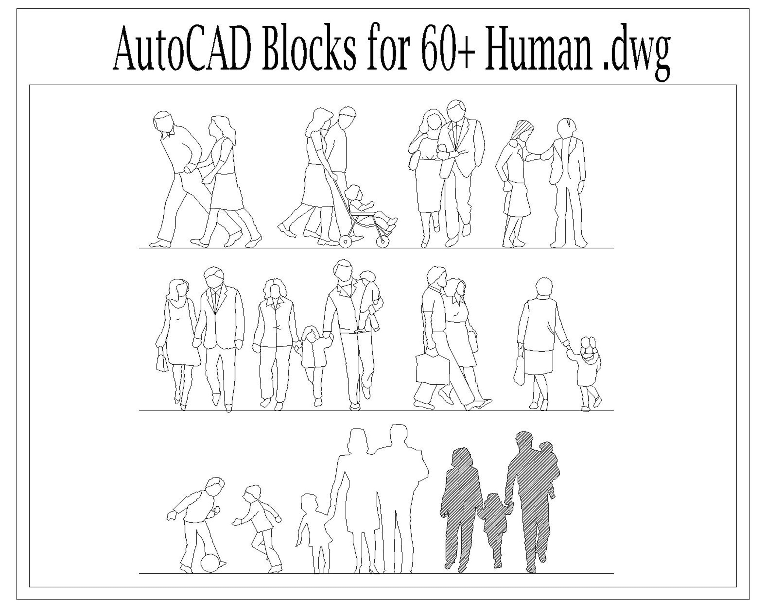 human dwg block
